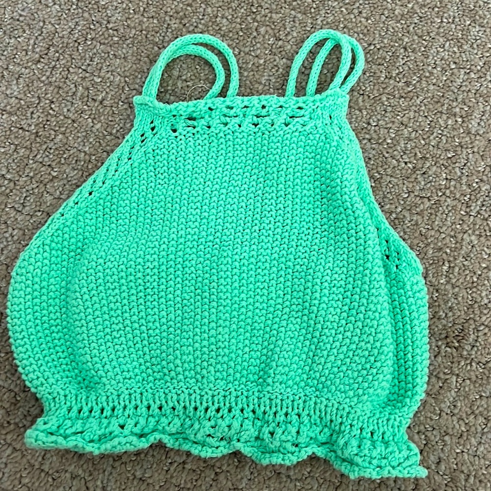 Zara crochet crop top 8 green
